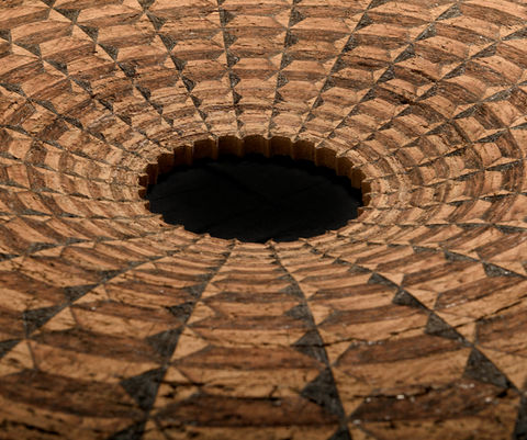 close up of artist wall technique commissioned by artelier made from cork