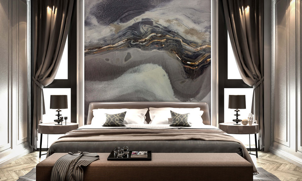 Large feature artist wall commissioned by artelier by the artist jennifer newman