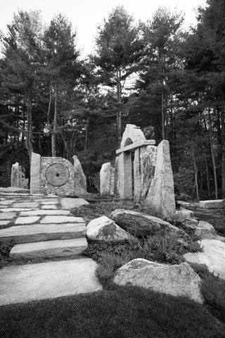 assortement of stone sculptures to make a door like entrance situated in an american national park