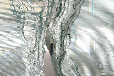 close up of artist wall technique commissioned by artelier made from sculpted glass