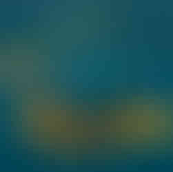 A large orange rectangular form with trees growing in the middle, as it appears to float on a body of water. It's orange lines connect its central form to the island in the background.