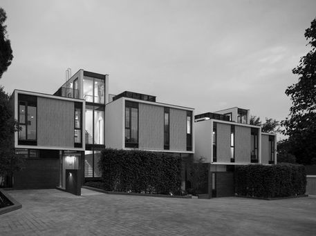 outdoor image of al khobar residence in black and white in the gulf, saudi arabia