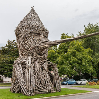 Pinocchio statue made of wood in Evian-les-Bains France / Photography A Small World