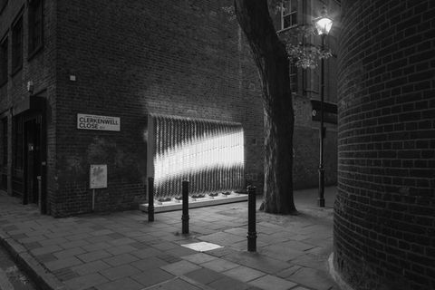 Gilles miller's electronic artwork on display in clerkenwell street london