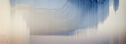 blue, cream and white photography artwork depicting the illusion of a relief