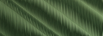 green artwork depicting gradient lines of dark green and light green