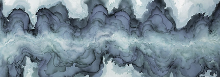 light blue and dark blue mineral artwork showing all blue hues blending into one another as though in liquid water.