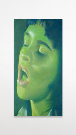 A sensual artwork in green, with a photograph/film poster like quality for art collectors to collect.