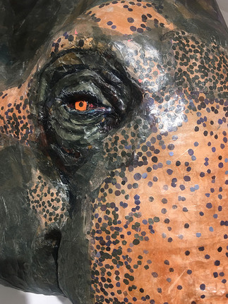 This contemporary artist is primed to invest in, with his sustainable artworks that depict wildlife animals using recycled cardboard.