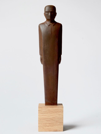 This minimalist sculpture created by UK based artist Patrick Walls is made from steel.