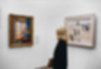Woman looking at artwork