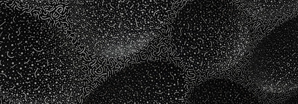 black and white metal artwork in circular relief forms spanning entire picture plane.