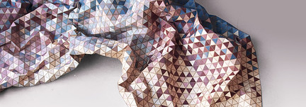 close up textured artistic shot of artwork commissioned by artelier through artist elisa strozyk