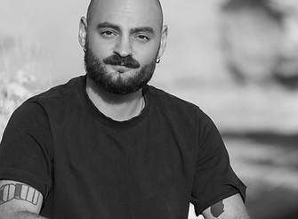 Black and white portrait of federico acciardi artist contemporar