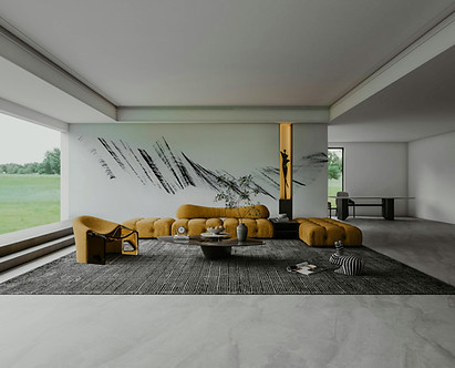 ferran gisbert's acylic brush strokes in situ in a contemporary art collector's home