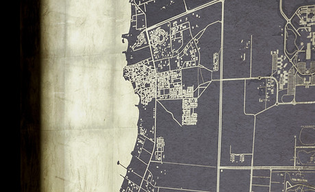 Gold Leaf Map by Tooze Studio in detail 