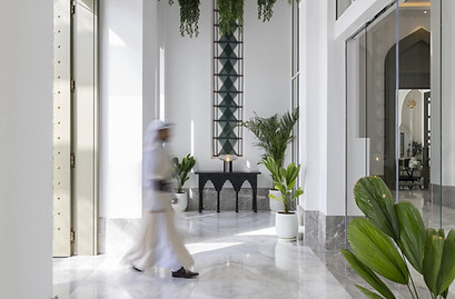 Harmonious Reflection in raffles hotel bahrain photograph by tooze studio