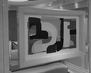 Example of abstract contemporary canvas artwork for interior of a plane by Artelier in black and white