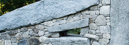 stone/rock artwork with a line running down the middle.