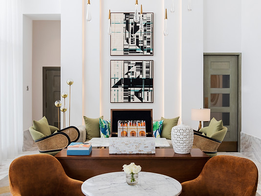 matthias de vogel's woven artwork series in raffles hotel in bahrain  commissioned by artelier to be positioned in the reception lobby