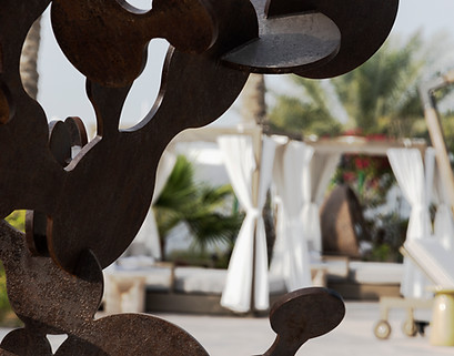Abstract tree metal sculpture commissioned by Artelier for hotel Raffles Bahrain
