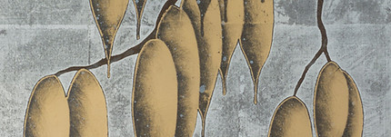 close up shot artistic shot of verre eglomise by London based studio Rima & Mcrae who are managed by art advisors Artelier