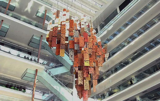 standard bank africa sculpture in lobby area