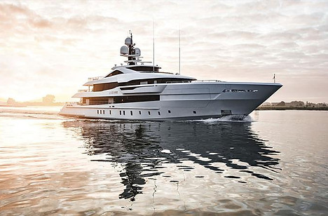 image of yacht photographed in the sunset