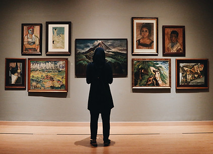 A museum display by an art dealer of early 20th century art