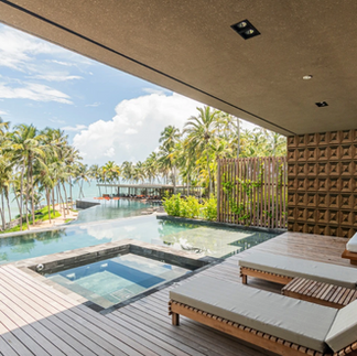 A wooden geometric design for a hotel feature wall.