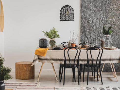 Wooden art feature wall using bespoke carved wood mosaics to create a grey wall art piece.