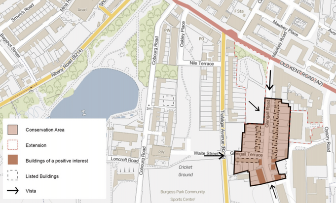 Conservation drawings for Glengall road in london for residential development