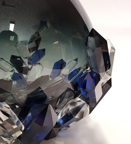 Close up of glass artwork commissioned for M/Y Lusine (60m), Heesen Yachts. Curated, commissioned & consulted by Artelier Art Consultancy © Photography by David Churchill