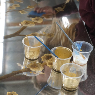 Verre Églomisé Mirror Art by mj atelier