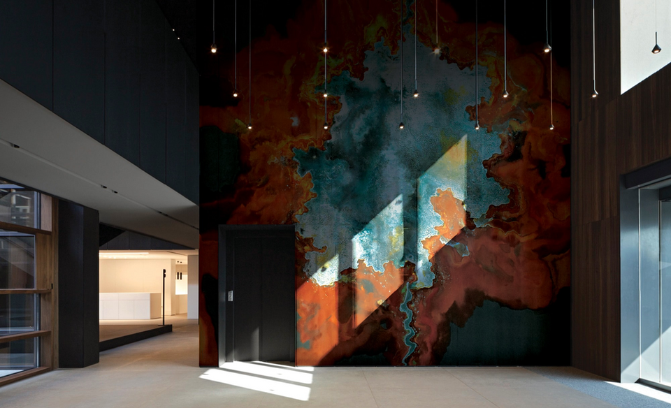 Large feature artist wall commissioned by artelier by the artist tobias tovera