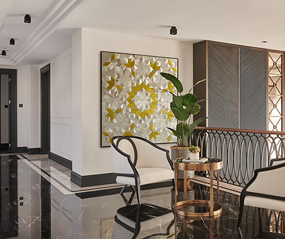 a bespoke piece made for a residenti's private art collection feature tile mirror artist maryam shekarchian